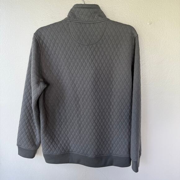 UNTUCKit Size L Gray/green & black half snap button up quilted pullover sweater - Picture 8 of 9